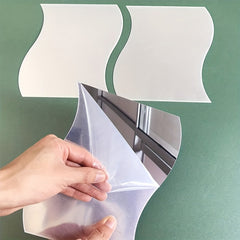 6pcs 3D Wavy Mirror Wall Stickers DIY Home Decorative Acrylic Mirror Wall Decor