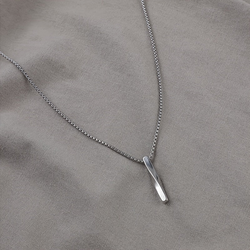 Men's Spiral Twist Pendant Necklace Artificial Jewelry Accessories