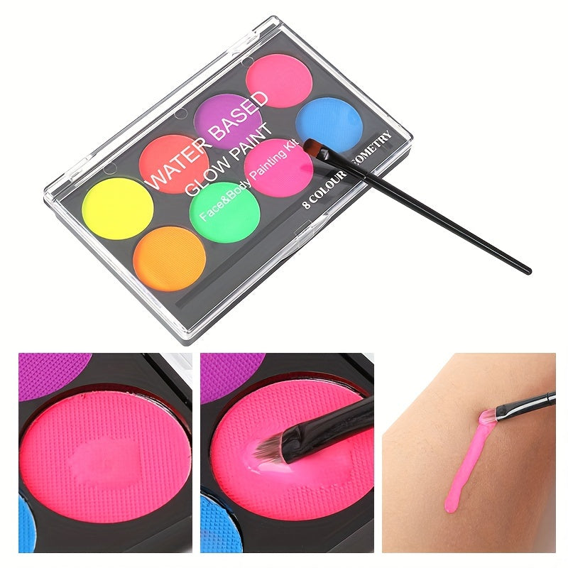 Glow UV Light Face Paint Neon Colors Palette
