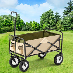 Folding Camping Trailer with 8in Wheels & Cloth Bag for Outdoor Adventures