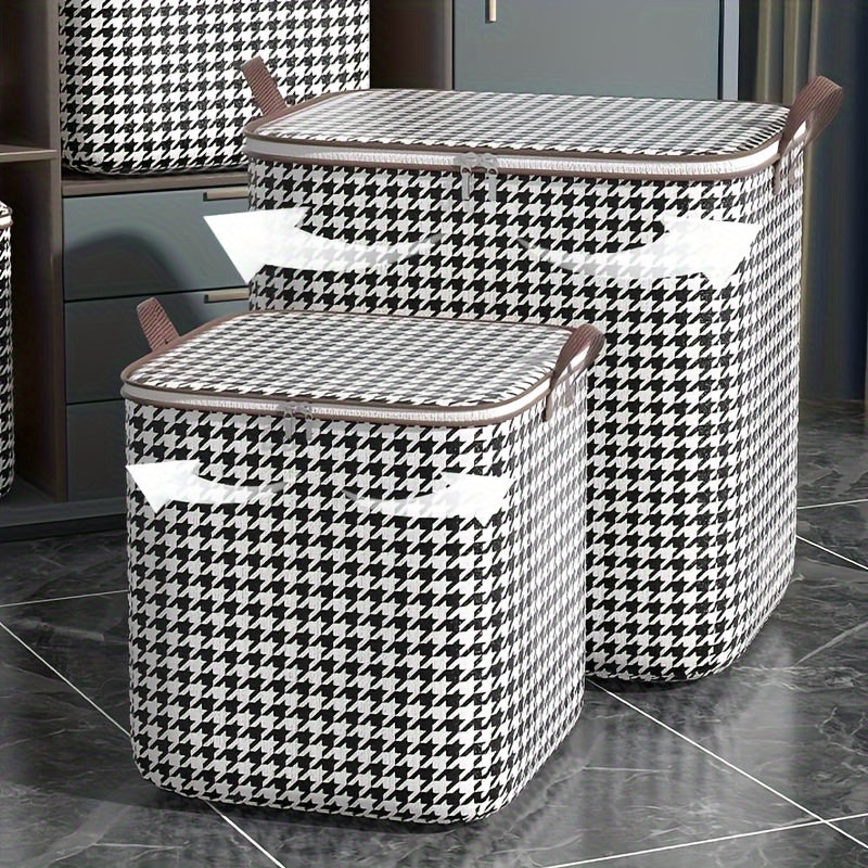 Quilts Storage Box with Lids & Handles - Storage Basket for Clothes Blankets