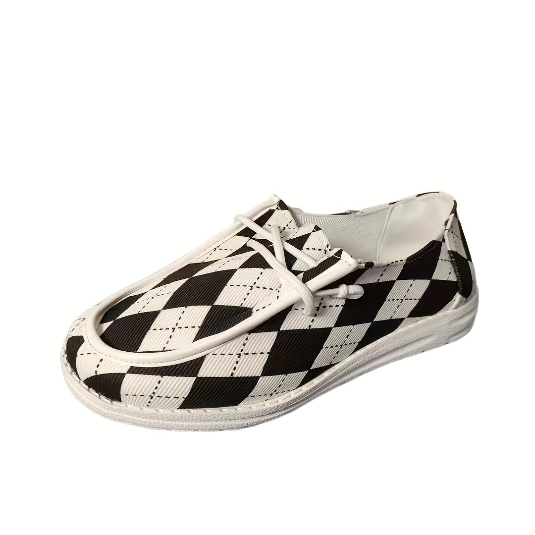 Women's Lightweight Flat Canvas Shoes Lace Up Casual Walking Shoes