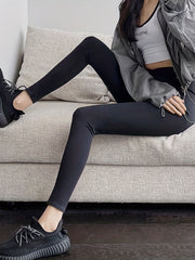 Solid High Waist Skinny Leggings Butt Lifting
