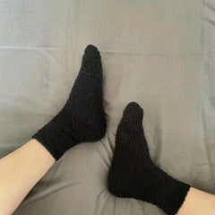 5 Pairs Kids Teenagers Coral Fleece Warm Crew Socks