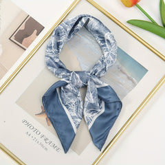 Flower Print Bandana Tie Dye Gradient Square Scarf Women