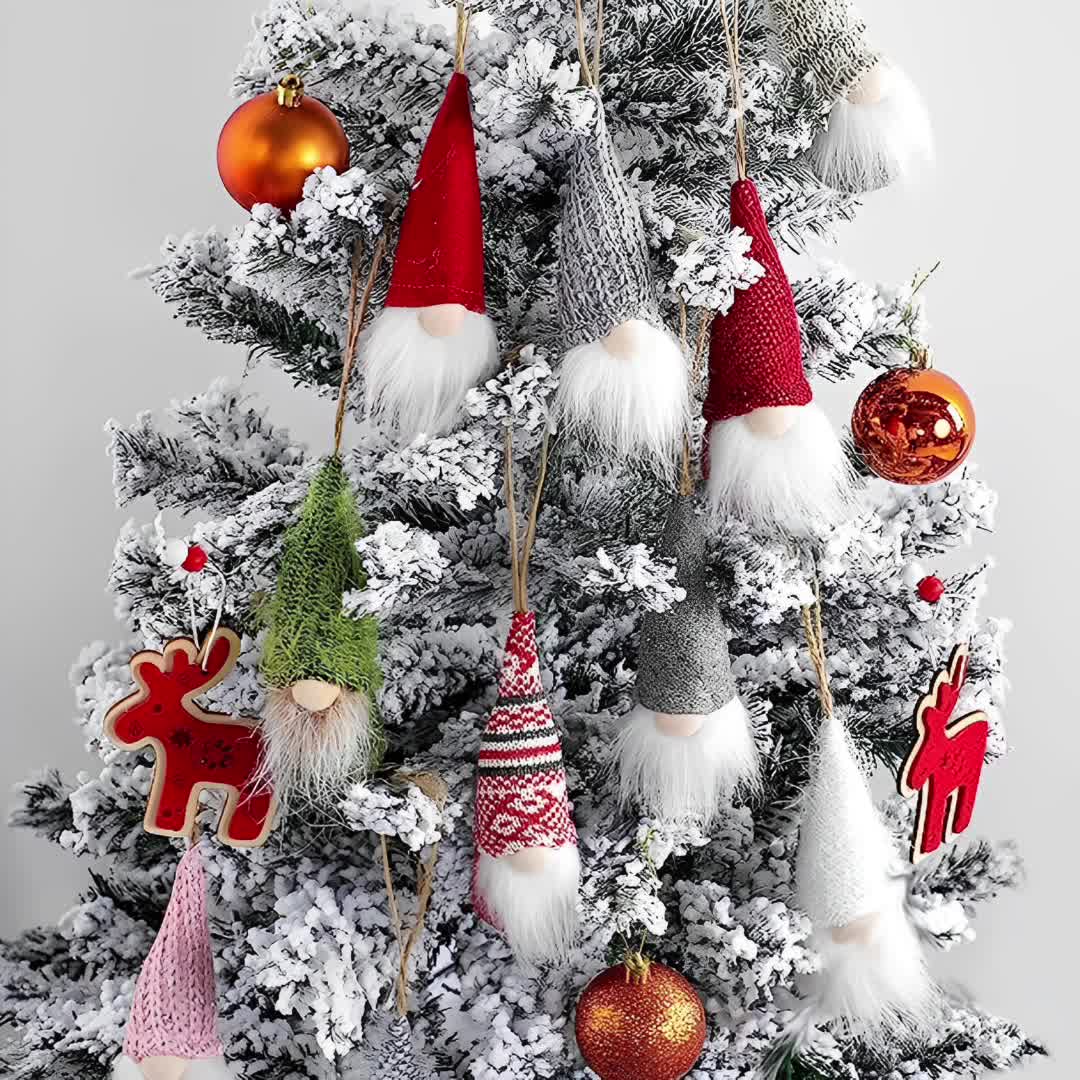 3pcs Christmas Tree Hanging Dwarf Decorations Plush Santa Claus Elf