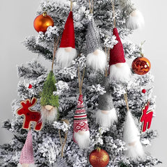 3pcs Christmas Tree Hanging Dwarf Decorations Plush Santa Claus Elf