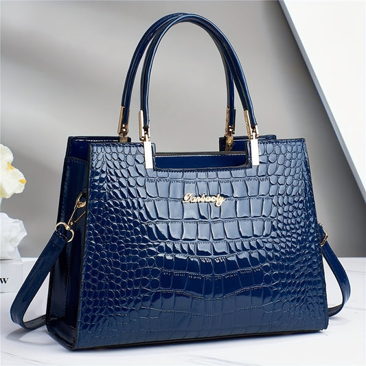 Crocodile Pattern Leather Handbag Multifunctional Crossbody Bag