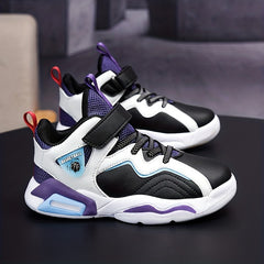 Boy's Block Basketball Shoes Hook Loop Comfy Breathable Non Slip