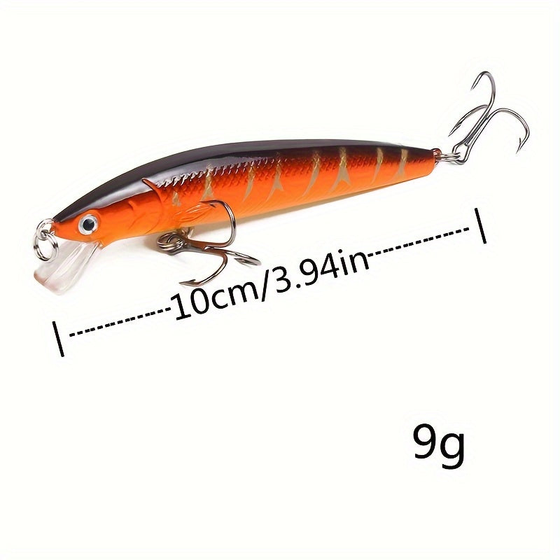 5pcs Minnow Lure Hard Bait Rattling Beads Floating Plastic Bait for Fishing