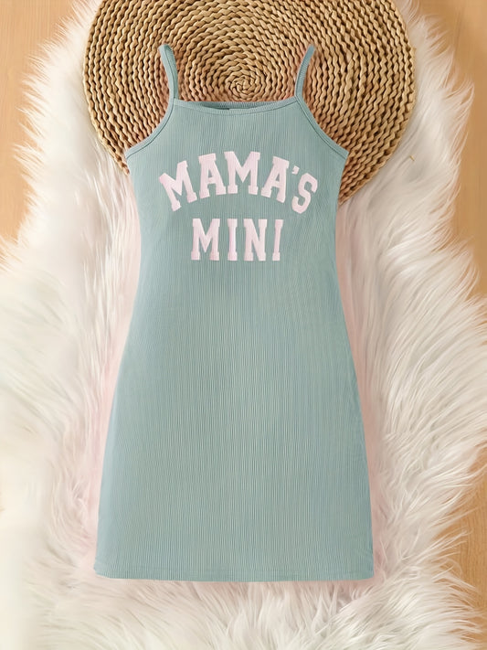 Ribbed Knit ''Mama's Mini'' Bodycon Cami Dress for Summer