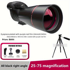 High Power Bird Watching Monocular Telescope 25-75X60