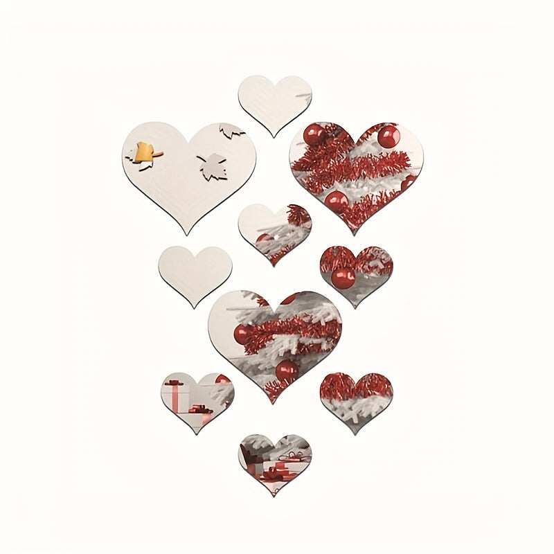 3D Heart Acrylic Mirror Wall Sticker Removable Home Decor