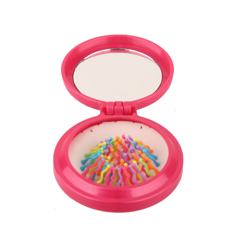 Rainbow Folding Massage Comb & Mirror