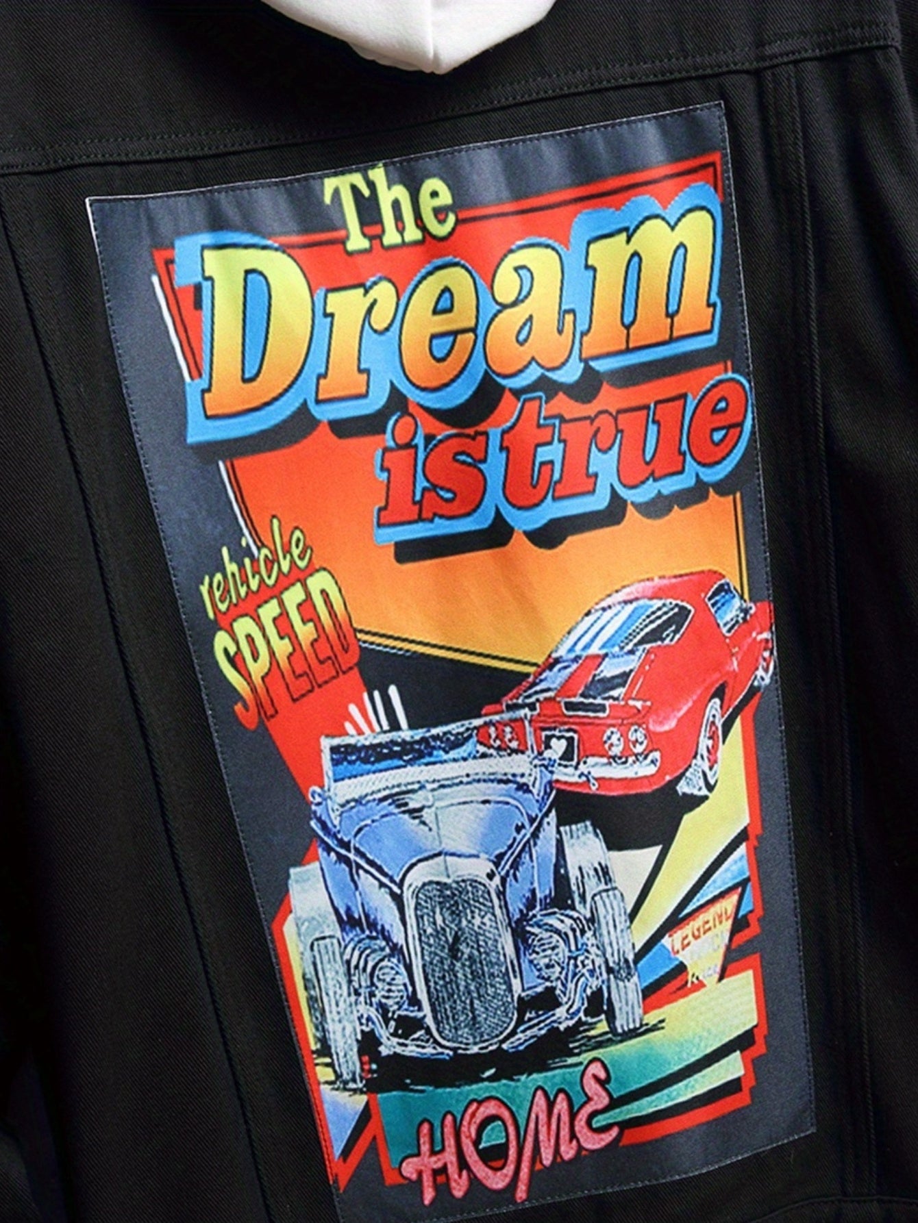 The Dream Is True Print Men's Denim Jacket
