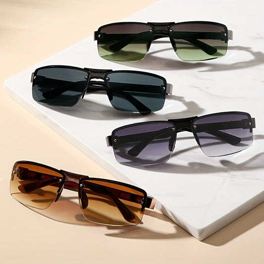 Semi Rimless Wrap Around Sunglasses UV400
