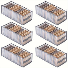 6pcs Large Capacity Foldable Mesh Nylon Organizers 6 Dividers Desk Organizer
