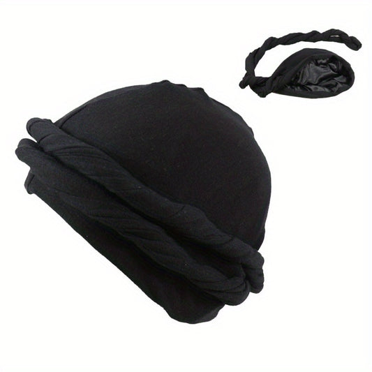 Ethnic Style Men's Turban Hat Soft Elastic Wrapped Head Hat