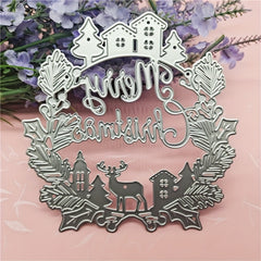 1pc Christmas House Deer Etching Cutting Mold Stencil