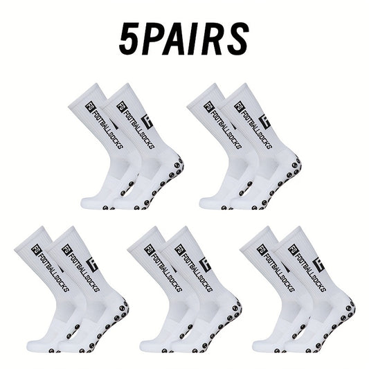 5 pairs Unisex Letter Pattern Mid calf Football Socks