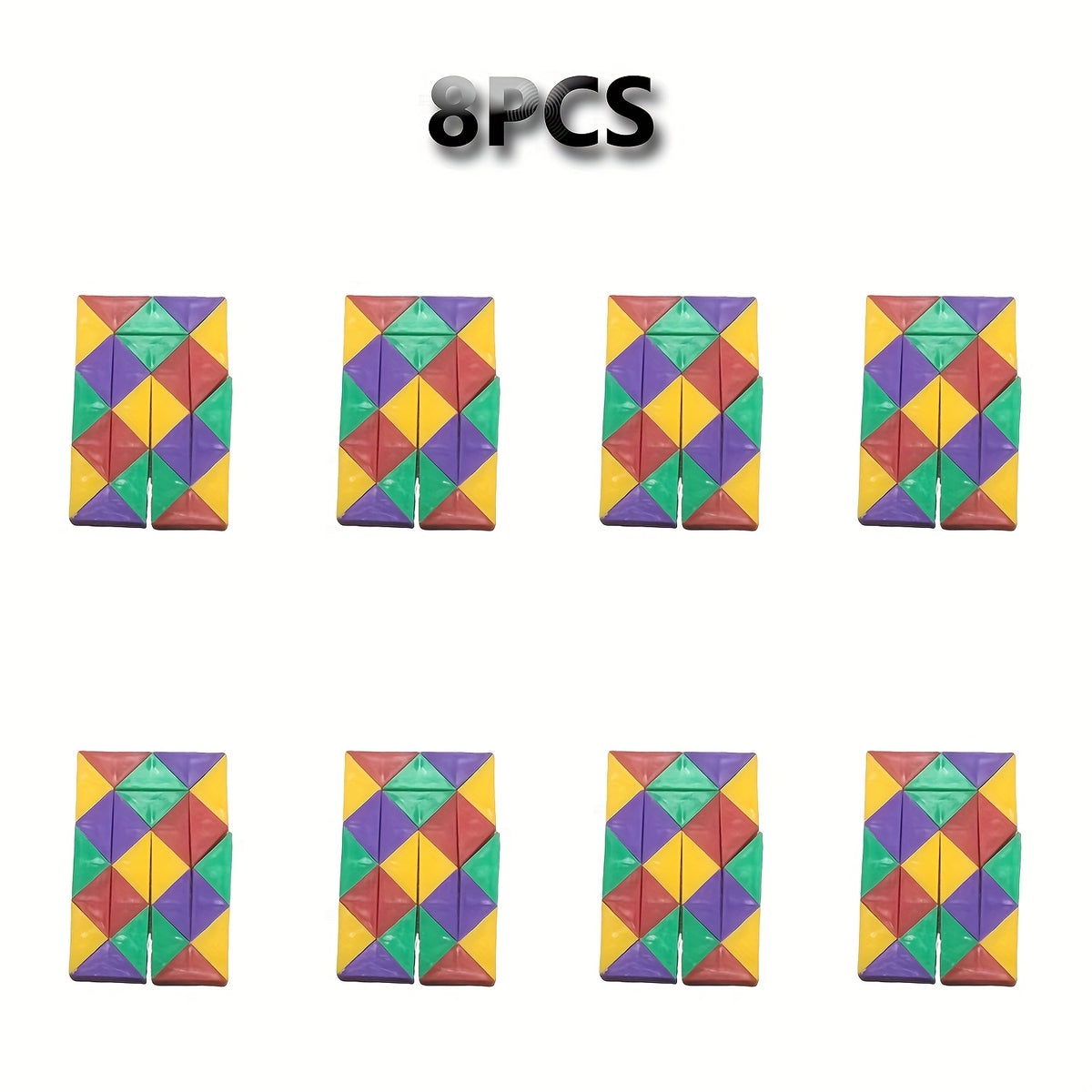 24pcs Mini Snake Cube Puzzle Set Colorful Plastic Magic Snake Toy