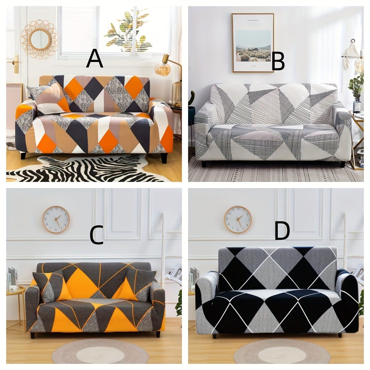 Stretch Printed Sofa Couch Cover Elastic Furniture Protector Slipcover