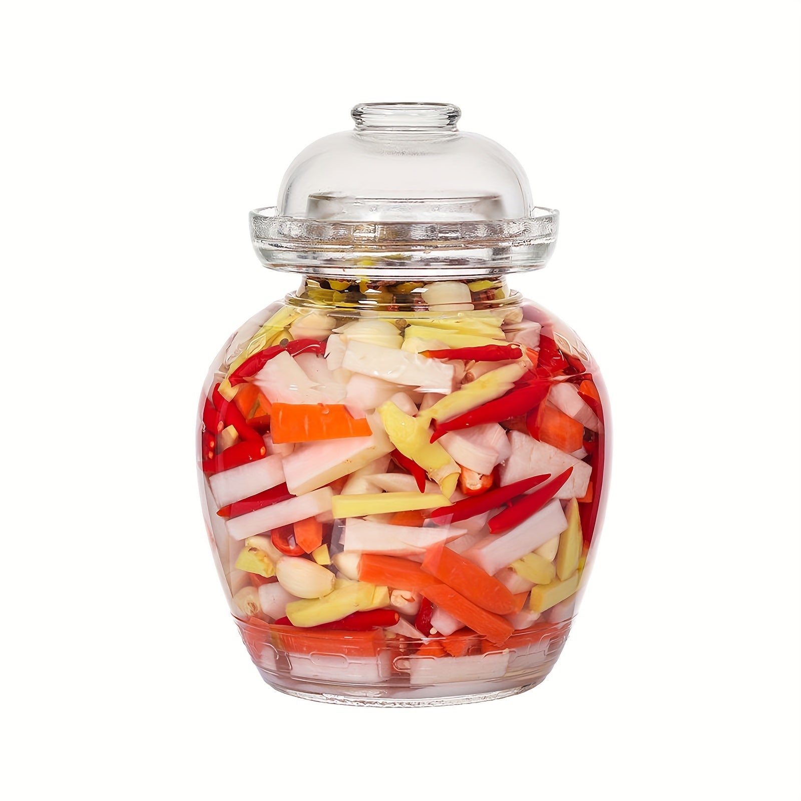 Chinese Glass Pickle Jar 1500ml Fermentation Jar with Water Seal