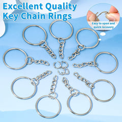 30pcs Metal Blank Keychain Bulk Split Ring DIY Key Ring Accessories