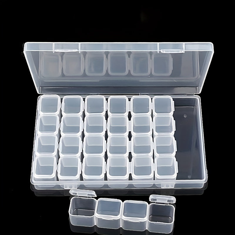 Clear Rhinestone Storage Box Nail Art Decoration Display Case Organizer