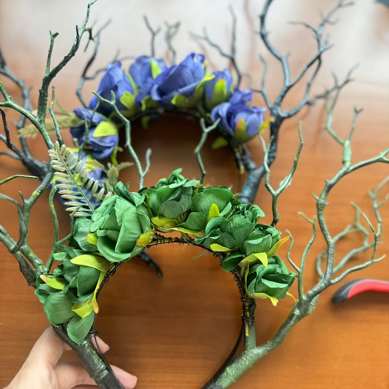 Baroque Style Hair Crown for Halloween Cosplay Parties