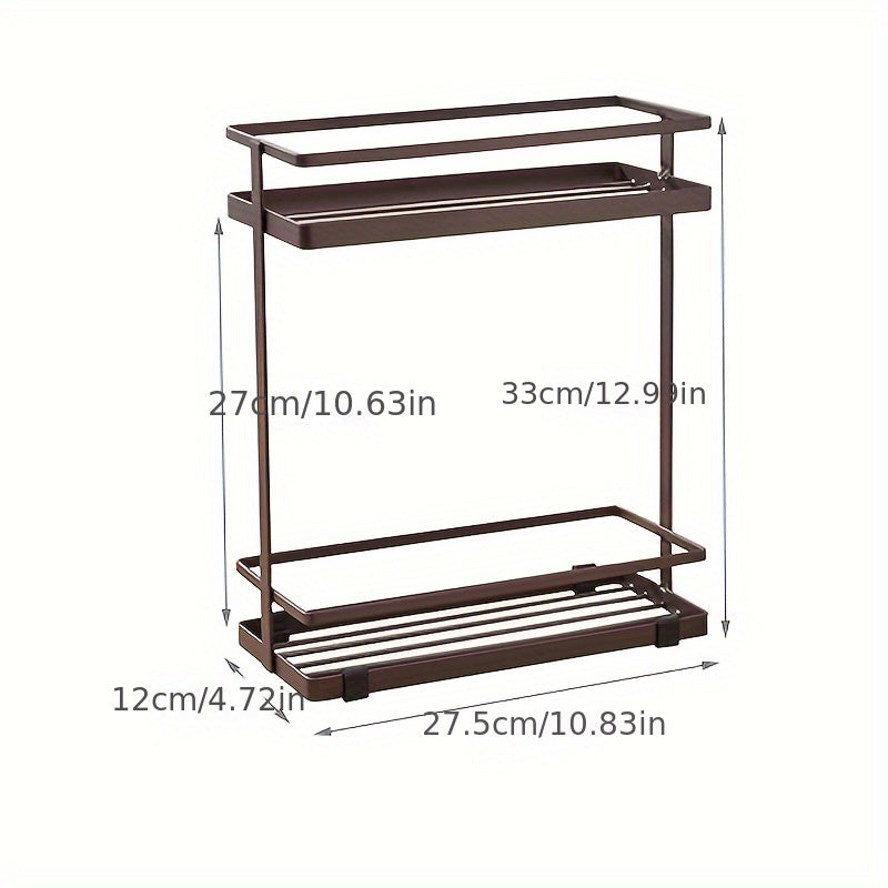 1pc Kitchen Seasoning Storage Rack Floor Layered Storage Rack