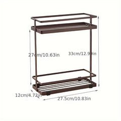1pc Kitchen Seasoning Storage Rack Floor Layered Storage Rack