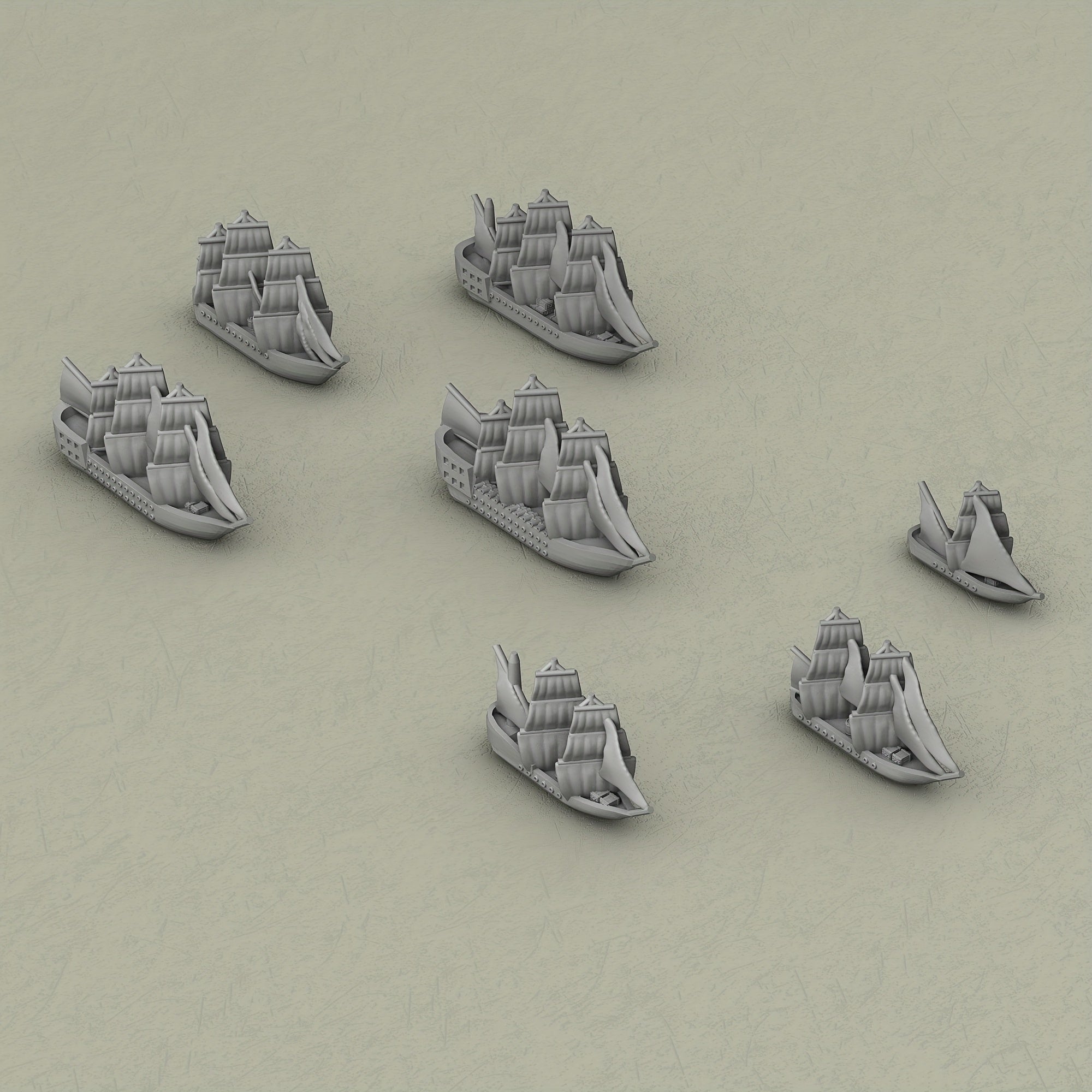 Merchants & Marauders Ships Miniatures in ABS Resin for Tabletop RPGs