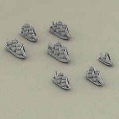 Merchants & Marauders Ships Miniatures in ABS Resin for Tabletop RPGs