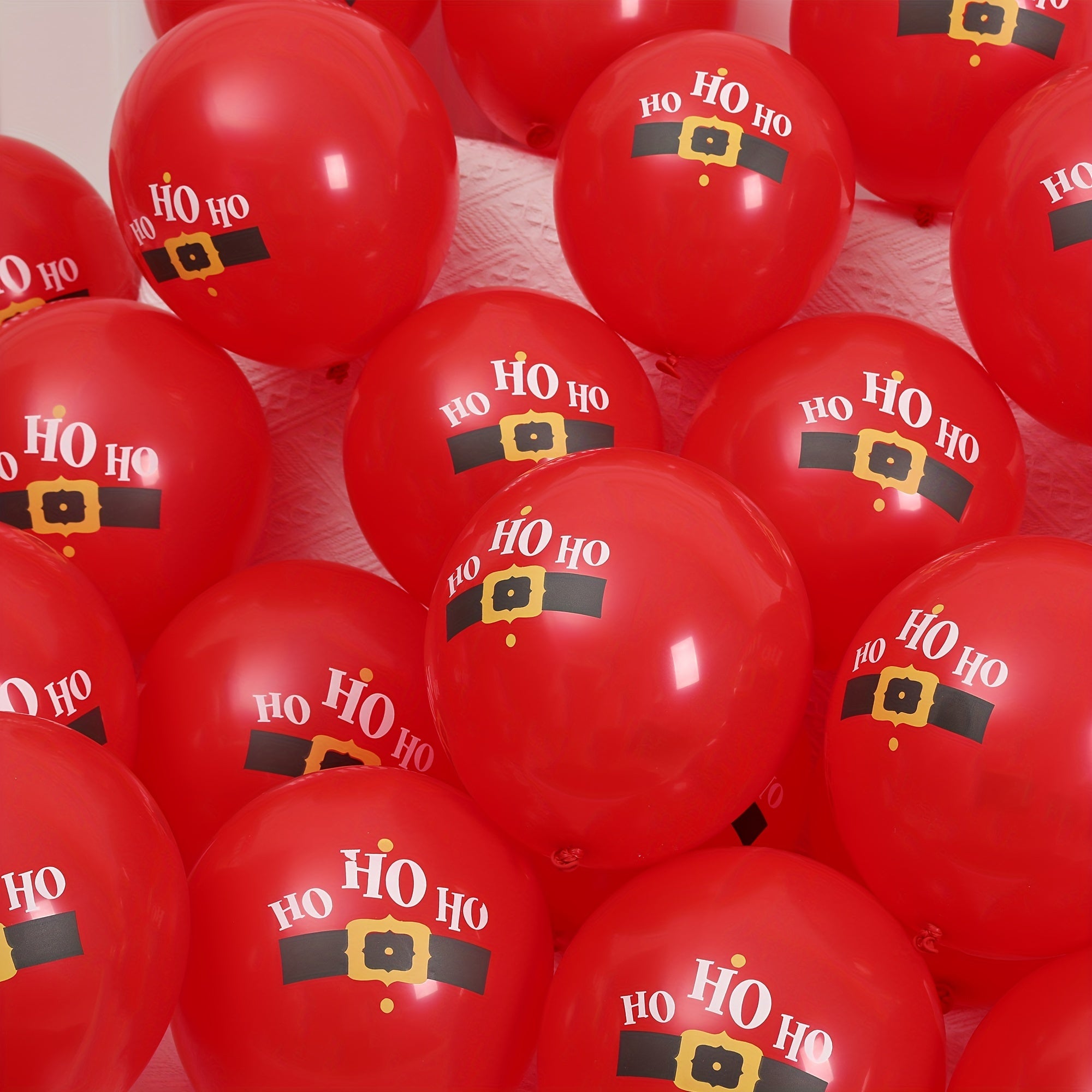12pcs Red Christmas Balloon Santa Claus Belt Latex Party Decoration