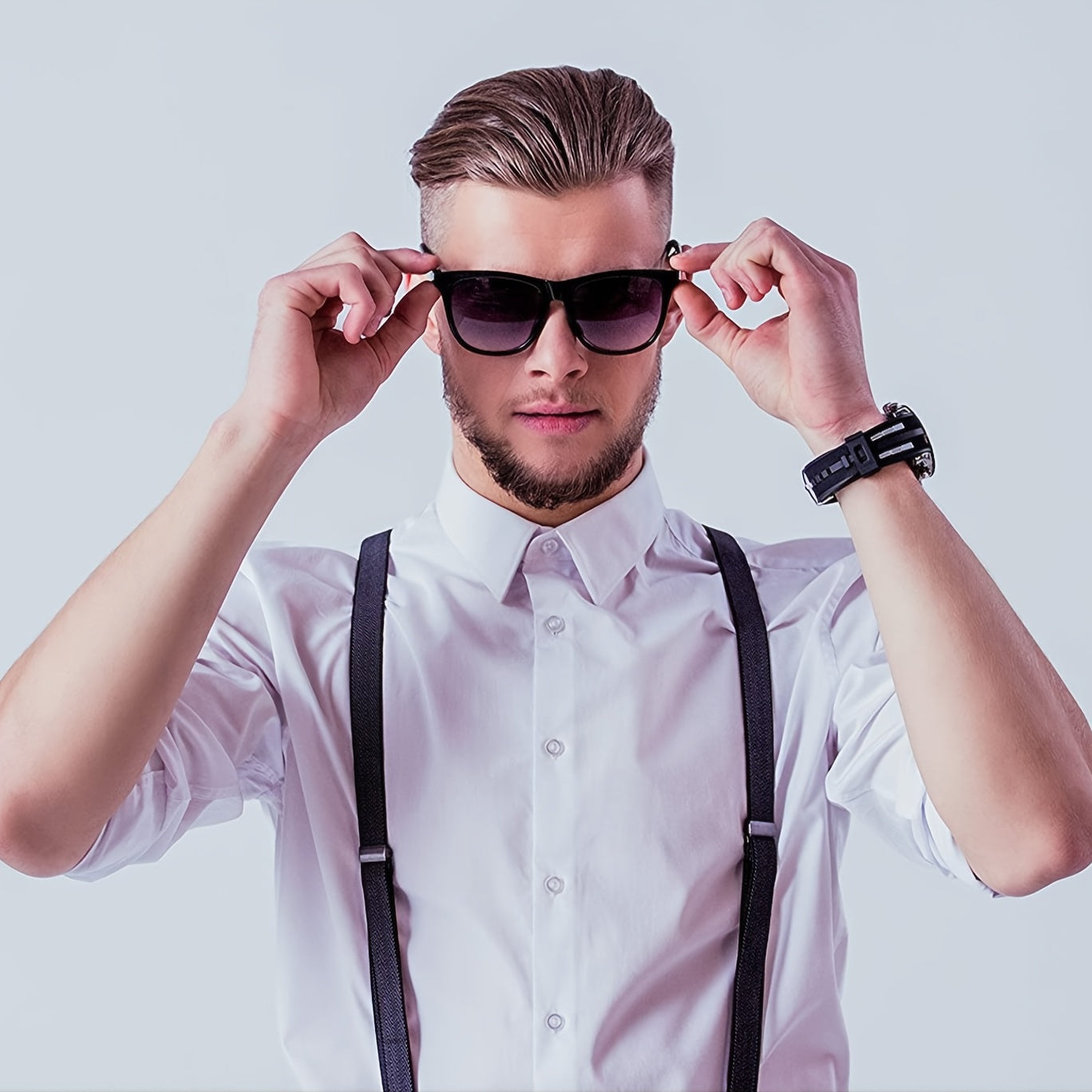 Men's Red Suspenders Adjustable Y Back Elastic Strong Clips Unisex