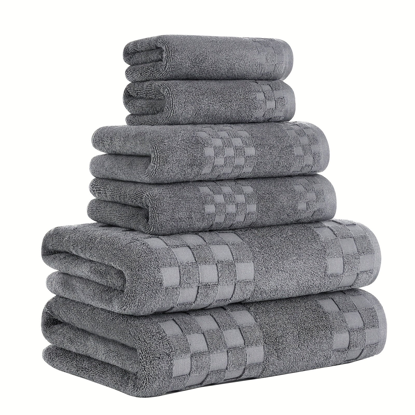 6pcs Soft Bath Towel Set Anti Odor Highly Absorbent Lightweight Spa Towel