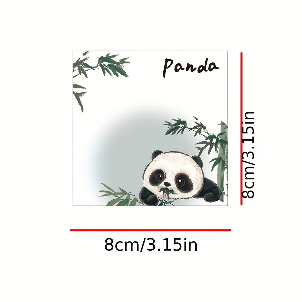 5pcs Panda Painting Sticky Notes - Cute Cartoon Notepads for Students