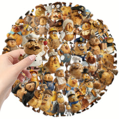 50pcs Cartoon Potato Stickers Reusable Assorted Characters