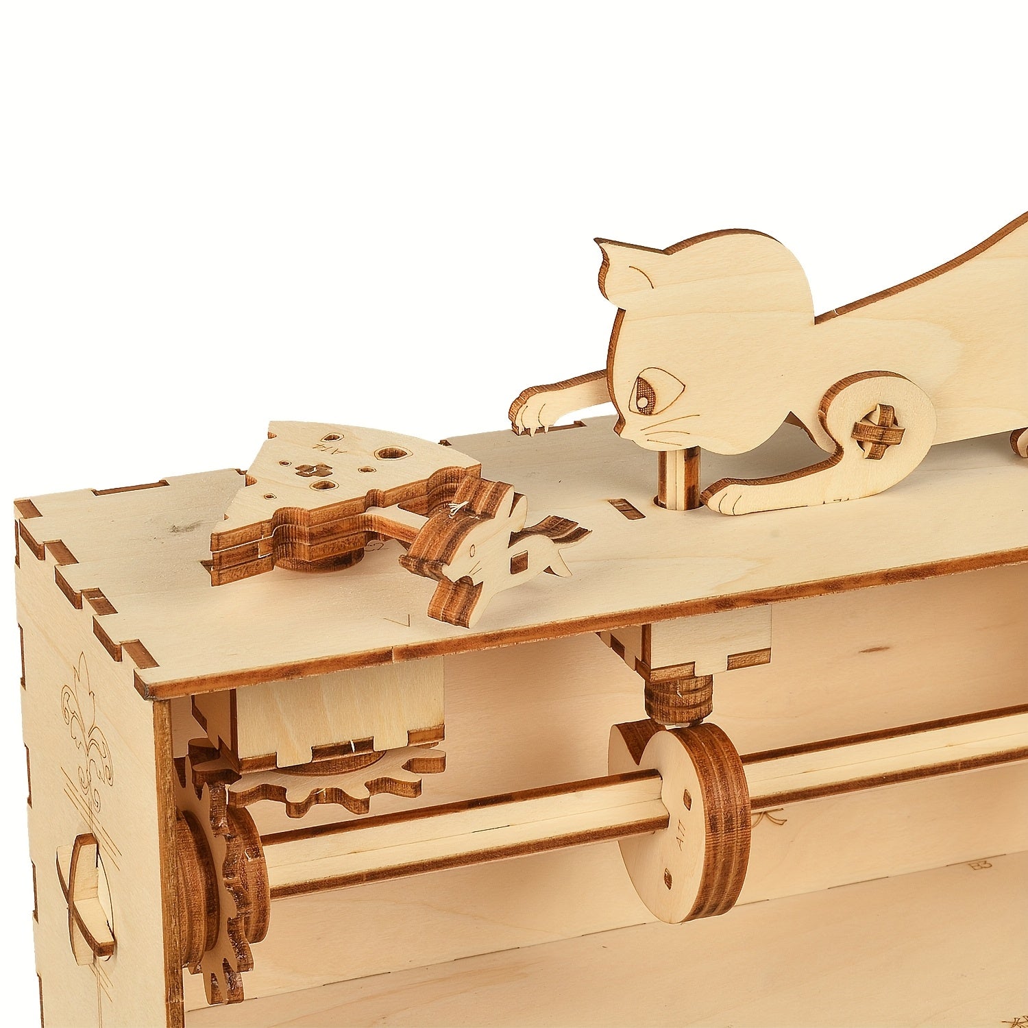 Handcrafted Cat and Mouse Wooden Puzzle Kit