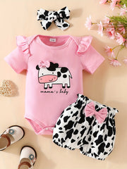 Daddy's Girl, Mommy's World Onesie Set with Floral Shorts