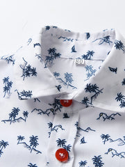 Boy's Gentleman Bowtie Shirt & Overalls Set for Summer Party