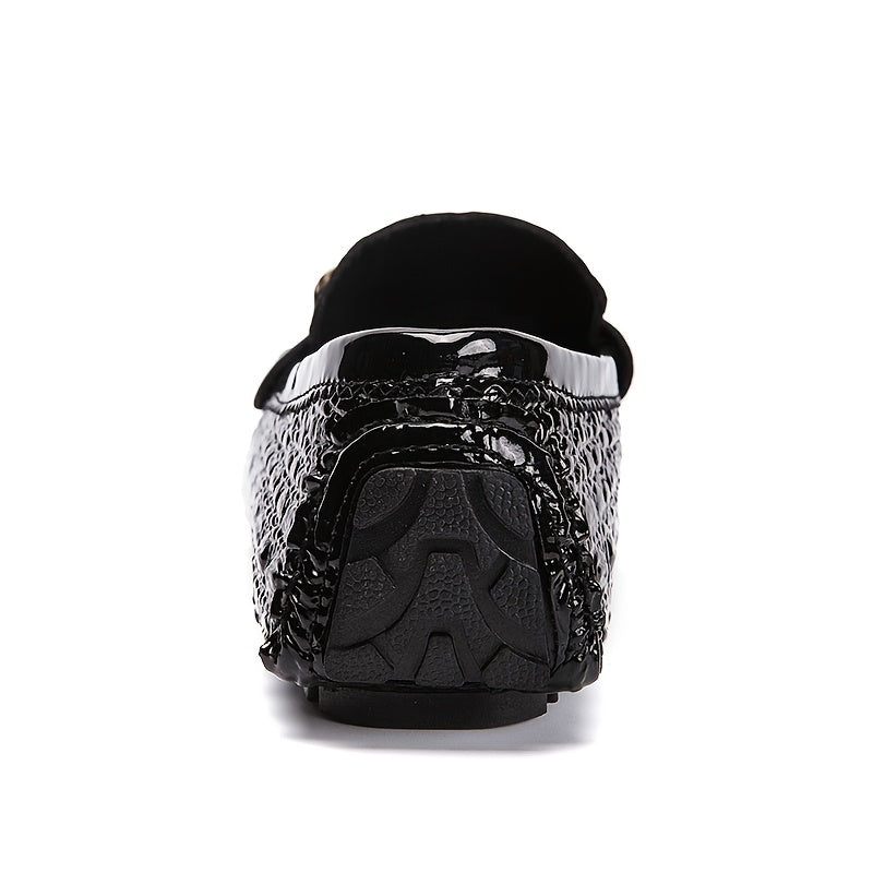 Women's Metal Chain Loafers Patent Leather Non Slip Flats