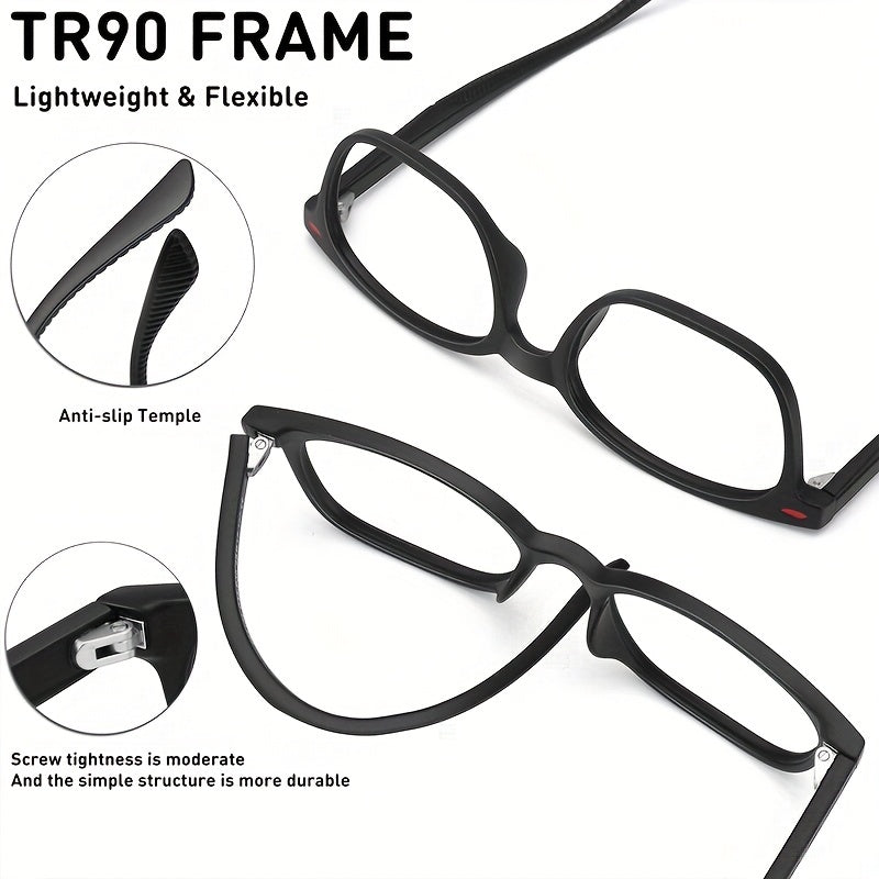 Light Blocking TR90 Glasses Anti Glare UV Protection