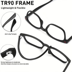 Light Blocking TR90 Glasses Anti Glare UV Protection