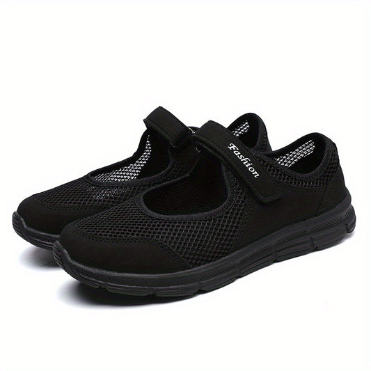 Women's Breathable Walking Shoes Hook & Loop Backless Flat Shoes