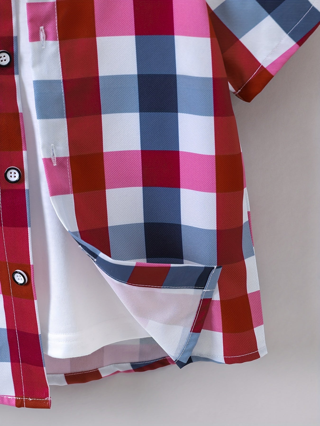 Boys Plaid Shirts Short Sleeve Casual Tops for Summer Kids Clothes