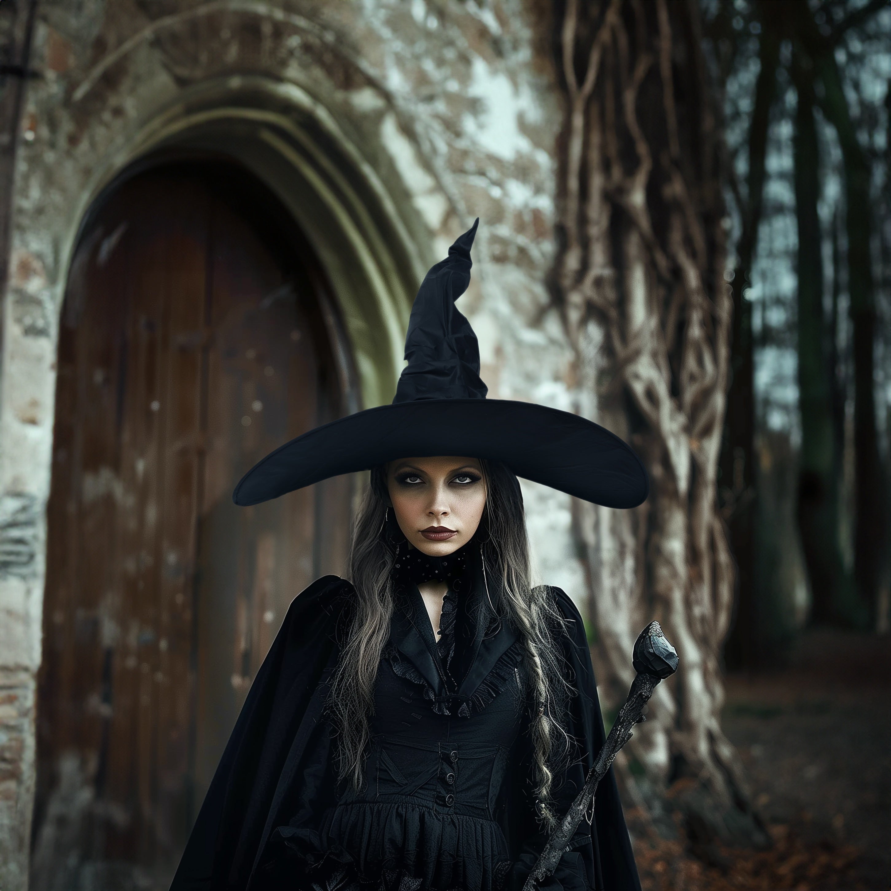 Halloween Witch Hat Glass Wizard Hat Adult Size Women's Costume Party