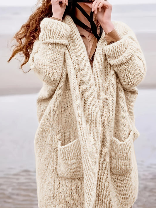 Women's Plus Size Casual Cardigan with Pockets