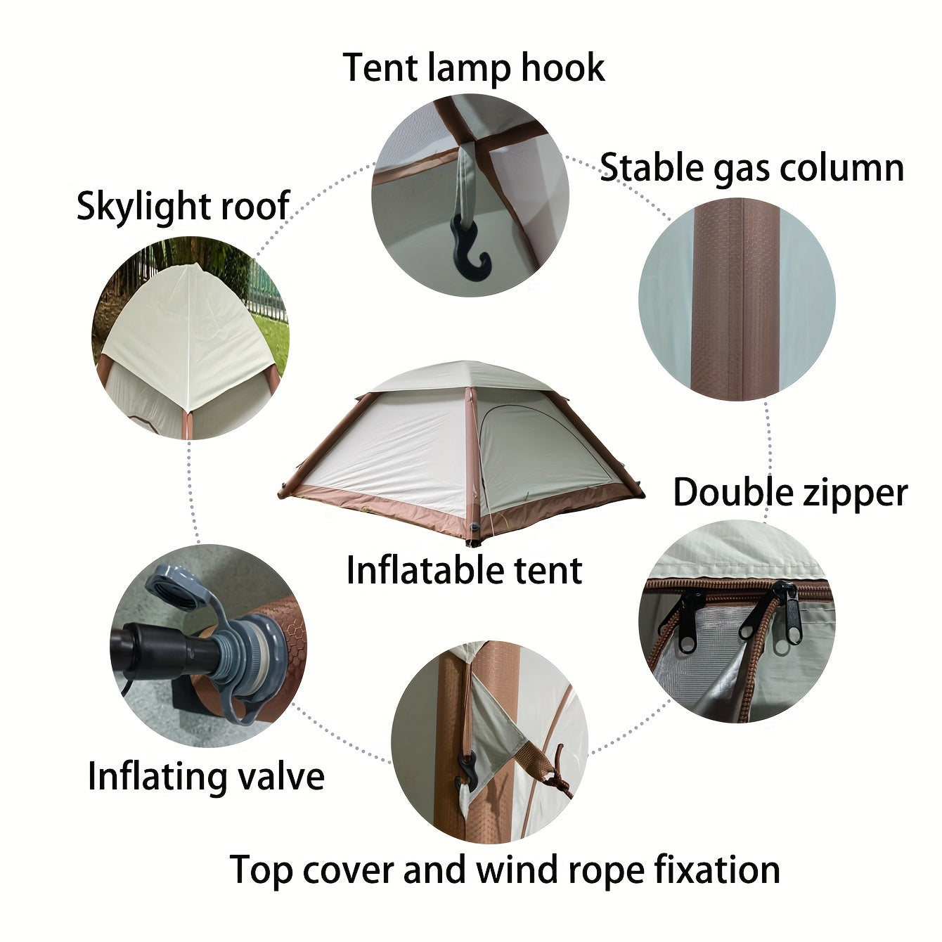 Portable Inflatable Tent UV Protection Rainproof Windproof Leisure Tent